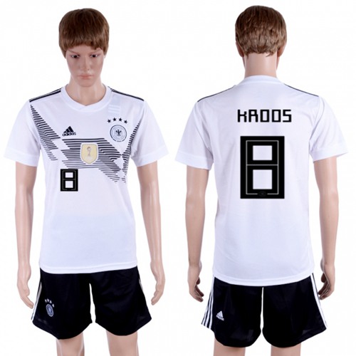 Germany #8 Kroos White Home Soccer Country Jersey - Click Image to Close
